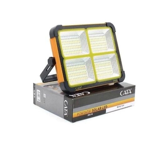 Cata 200W 6400K Taşınabilir Şarjlı Solar Projektör CT-4698