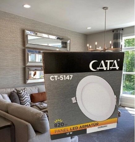 Cata 12 Watt Panel Led CT-5147 Beyaz Işık Alüminyum Kasa