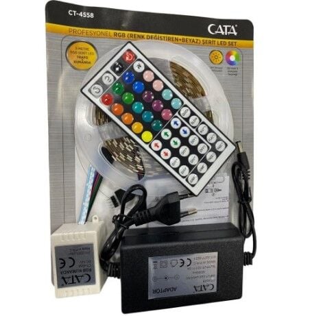 Cata Rgb Şerit Led Seti 5 Mt Rgb Led 15 Renk + Trafo + Rgb Kumanda CT-4558