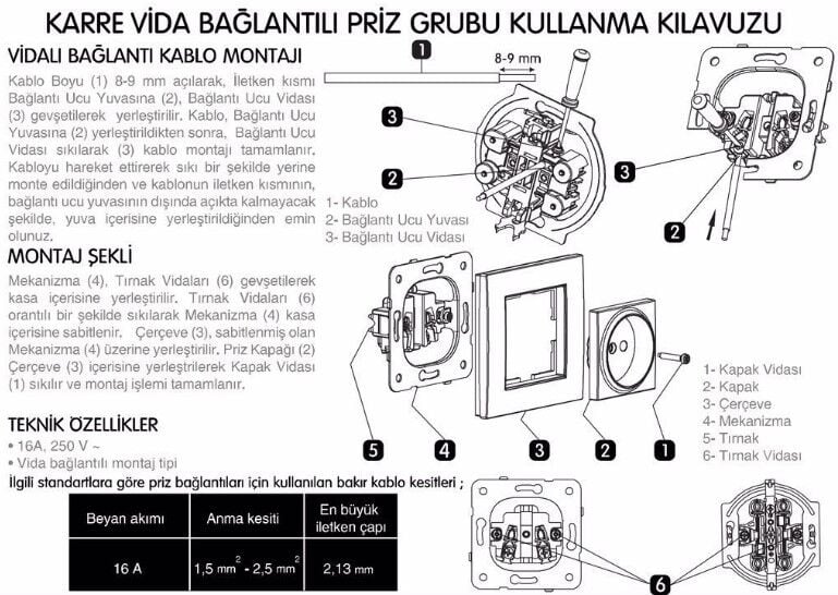 Viko Karre Nümeris Telefon Prizi (RJ11) Beyaz (Çerçeve Hariç)