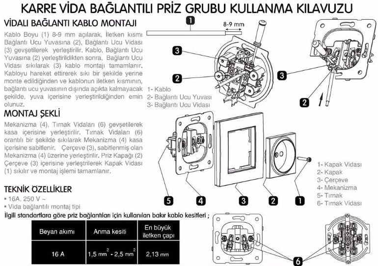 Viko Karre Kapaklı Topraklı Çocuk Korumalı Priz Beyaz (Çerçeve Hariç)