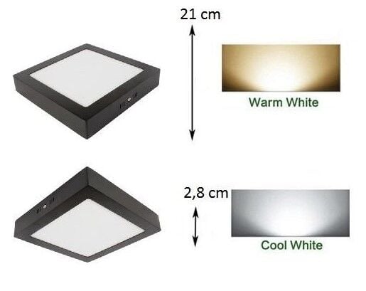 Cata 18W Sıva Üstü Led Kare Panel Led CT-5236S Beyaz Işık